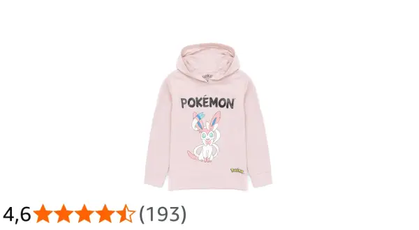 Różowa bluza z kapturem dla dziewczynki z postacią Sylveon z Pokemon.
