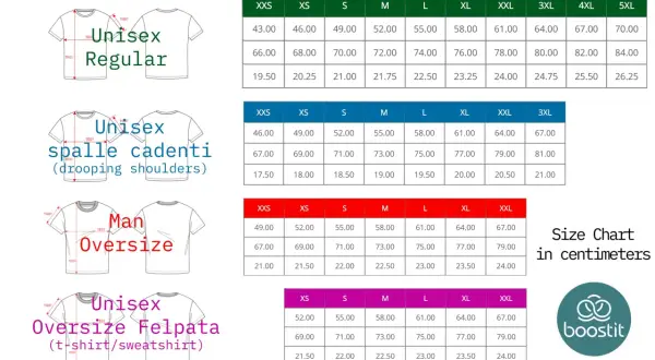 Tabelle taglie uomo: Regular, spalle cadenti, oversize, felpata. Trova la tua misura XL perfetta.