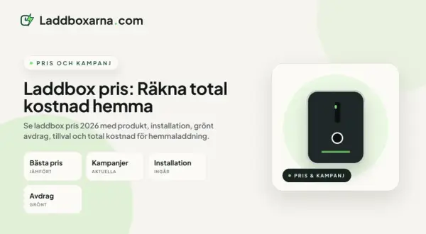 Beräkna din totala kostnad för laddbox, inklusive installation och grönt avdrag.
