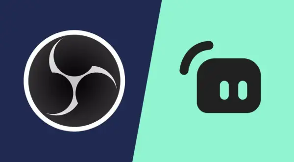 Logos von OBS und Streamlabs nebeneinander.
