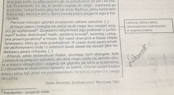 Rozprawka o bohaterze literackim, którego podziwiam - cechy i inspiracje