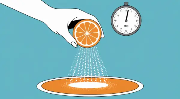 Maintenant, découvrez comment enlever les taches orange dans la douche avec cette méthode simple et rapide. Une tranche d'orange et un minuteur suffisent !