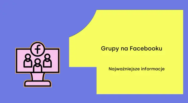 Jak znaleźć grupy na Facebooku? Ikona komputera z ludzikami i logo Facebooka. Najważniejsze informacje.