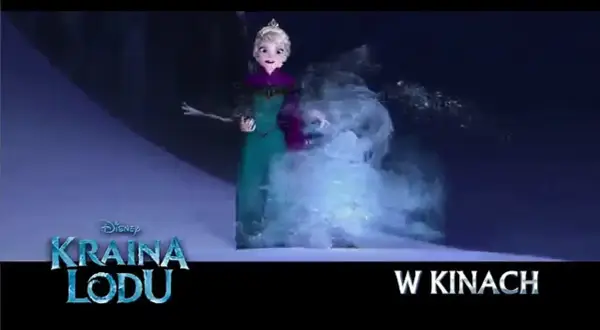 Elsa z Krainy Lodu, która ma tę moc, tworzy lodową falę. W kinach!
