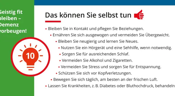 Tipps zur Demenz-Vorbeugung: So bleiben Sie geistig fit. Hilfsmittel wie Hörgeräte und Sehhilfen unterstützen Sie.