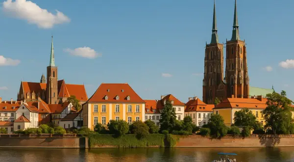 Wrocławskie katedry i kamienice nad Odrą. Idealne miejsce, by zobaczyć, co robić we Wrocławiu.