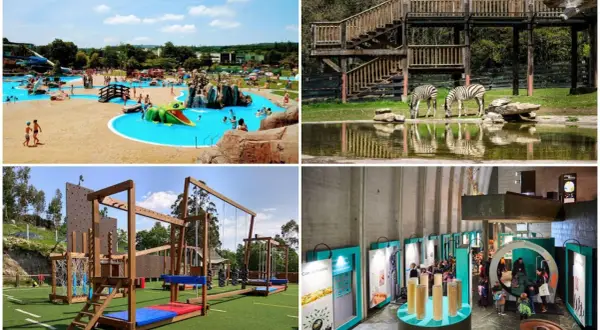 Actividades para que ver en Galicia con niños: parque acuático, zoo, parque de aventuras y museo interactivo.