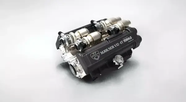 Potężny silnik V12-4T Mahle z turbosprężarkami, serce supersamochodu.
