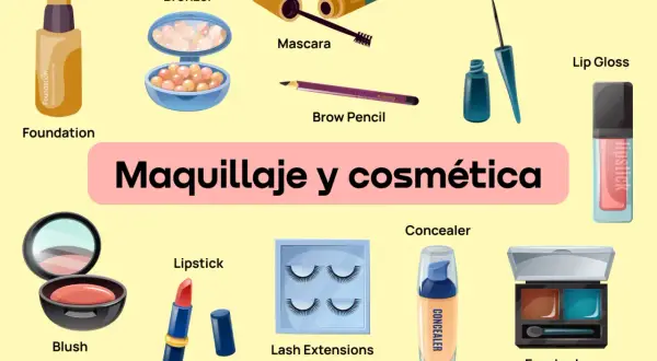 Maquillaje y cosmética: base, rubor, bronzer, máscara, lápiz de cejas, delineador, brillo labial, labial, extensiones de pestañas, corrector y sombras. ¡Todo para "ponerse guapa"!
