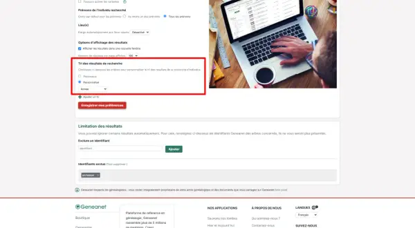 Préférences de recherche sur Geneanet, pour affiner les résultats de vos recherches d'ancêtres. Les archives du Cher état civil sont accessibles.