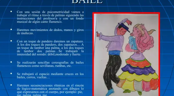 Ilustración de un niño y una niña bailando, ideal para un villancico flamenco para niños.