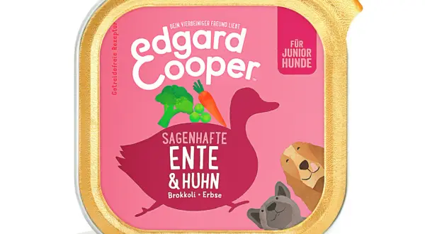 Edgard Cooper Futter für Hunde mit Ente & Huhn. Ideal bei Hund-Allergie, auch für Welpen. Brokkoli & Erbse.