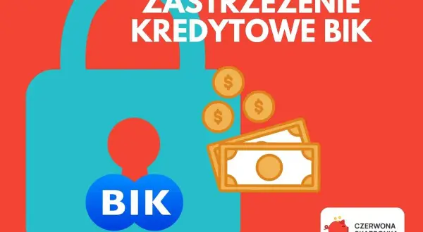 Zabezpiecz swoje finanse! Ikona kłódki z napisem BIK i symbolami pieniędzy sugeruje zastrzeżenie kredytowe.