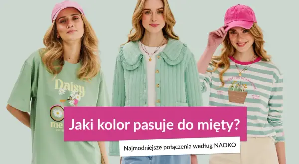 Trzy kobiety w pastelowych stylizacjach. Kolor pistacjowy i miętowy dominują w letnich outfitach.