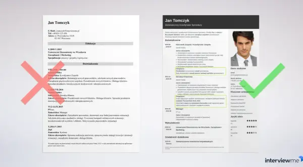 CV Jana Tomczyka, doświadczonego koordynatora sprzedaży, pokazuje, jak napisać CV z sukcesami.