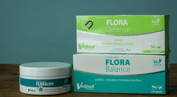 FLORA Balance i FLORA Defense od Vetfood. Preparaty wspierające florę bakteryjną, pomocne przy problemach jelitowych, bez skutków ubocznych.