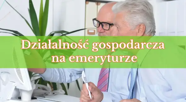 Dwóch starszych panów analizuje dokumenty przy biurku. Działalność gospodarcza na emeryturze to dla nich nowe wyzwanie.