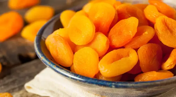Get your daily dose of potassium with these dried apricots. They're a healthy snack that supports your body's functions.