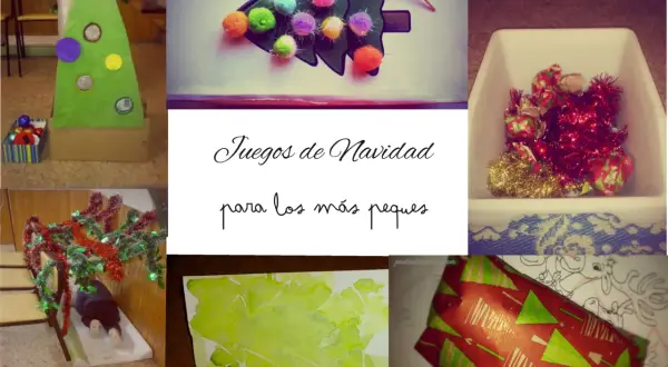 Juegos de Navidad para los más peques: un árbol de fieltro, pompones, regalos y un niño deslizándose por unas escaleras decoradas. ¡Navidad en verano!