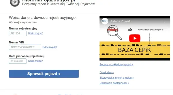 Chcesz wiedzieć, jak sprawdzić kto jest właścicielem auta? Wpisz numer rejestracyjny, VIN i datę pierwszej rejestracji na stronie HistoriaPojazdu.gov.pl.