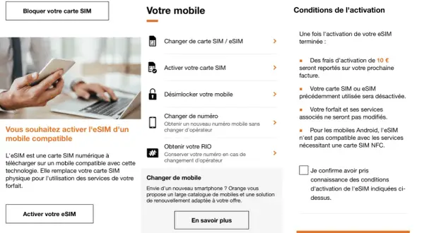 Activation d'une eSIM : une solution pratique pour votre mobile. Découvrez l'avantage eSIM pour une gestion simplifiée de votre forfait.