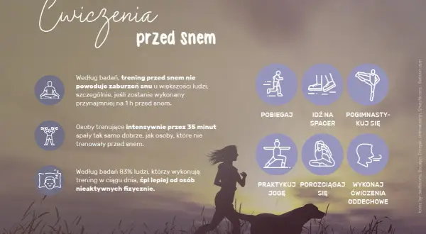 Jak się odstresować przed snem? Dowiedz się, jak ćwiczenia, bieganie, joga czy ćwiczenia oddechowe pomagają zasnąć.