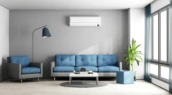 Nowoczesny salon z klimatyzacją. Ranking firm montujących klimatyzacje w domu 2026.