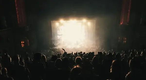 Tłum na koncercie, światła sceny rozświetlają mgłę. Wszyscy śpiewają "Someone Like You" Adele.