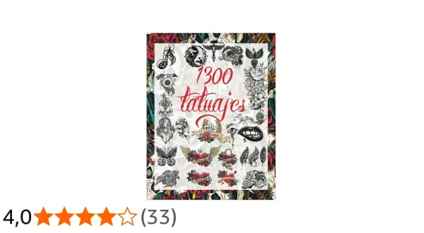 Colección de 1300 tatuajes, con diseños clásicos y variados, incluyendo tatuajes old school como corazones alados, herraduras y calaveras.