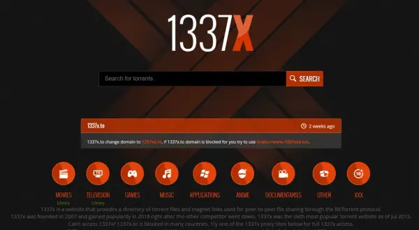 Strona 1337x.to, gdzie znajdziesz odpowiedzi na pytanie "torrenci co to". Użyj wyszukiwarki, by znaleźć pliki.