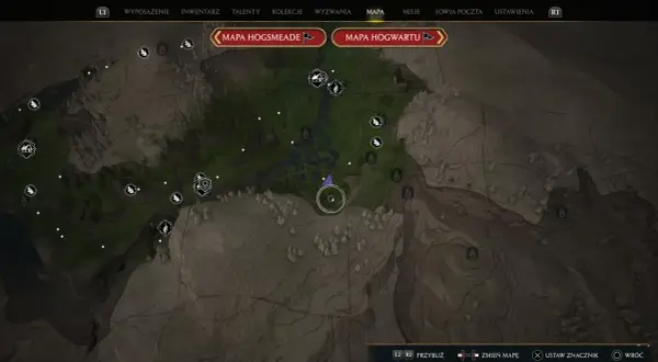 Mapa Hogwartu w grze Hogwarts Legacy. Szukasz miejsca, gdzie można zdobyć smarki trolla?