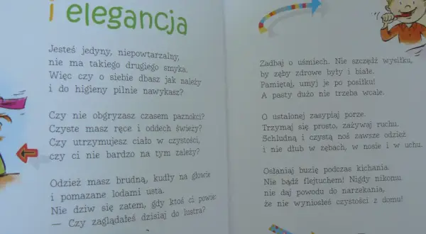 Savoir vivre dla dzieci: wiersze o higienie, czystości i dobrych manierach. Dzieci uczą się dbać o uśmiech i schludny wygląd.