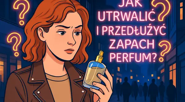 Zastanawiasz się, czy woda toaletowa jest trwała? Kobieta z perfumami w dłoni szuka odpowiedzi na pytanie, jak przedłużyć zapach perfum.