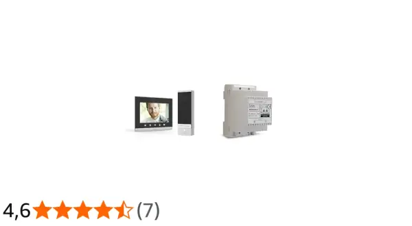 Extel Connect 2 : interphone vidéo avec écran et sonnette, et module d'alimentation pour une connexion wifi fiable.