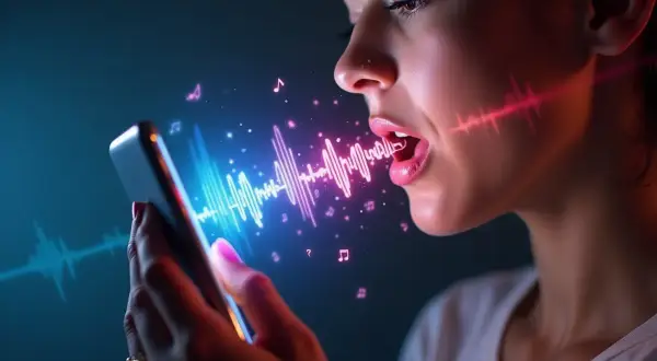 Kobieta śpiewa do telefonu, który analizuje dźwięk. Tak łatwo jak nigdy, jak znaleźć piosenkę po teledysku.