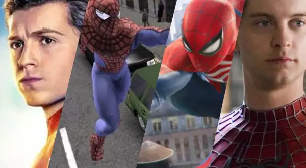 El friendly neighborhood spider man en varias versiones, desde videojuegos hasta el cine.