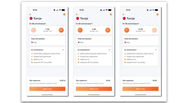 Orange Turcja: wybierz pakiet internetowy od 1 GB do 10 GB na wakacje.