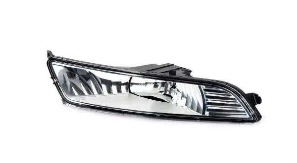 Reflektor przeciwmgielny do Ford Mondeo MK5, z przezroczystym kloszem i czarną obudową.