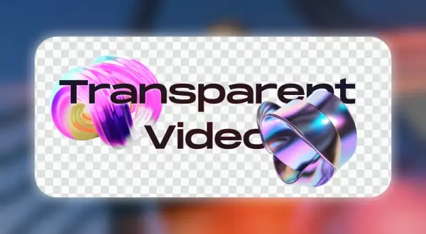 Abstract shapes and text "Transparent Video" on a transparent background, perfect for After Effects projects.