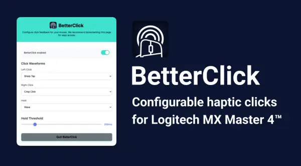 Ulepsz swoje kliknięcia myszą Logitech MX Master 4 dzięki konfigurowalnej haptyce. Wybierz własne fale dźwiękowe dla lewego i prawego kliknięcia.