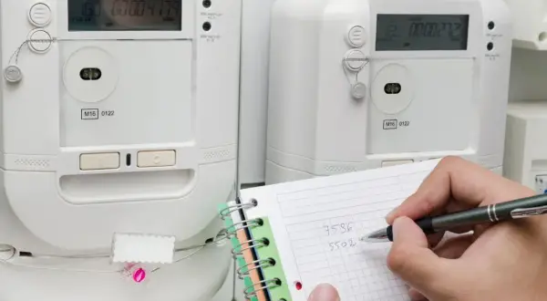 Zapisuję odczyt liczników energii elektrycznej, aby przygotować rachunek za prąd.