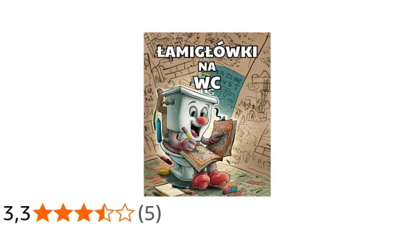 Zabawna zagadka na logike z postacią toalety rozwiązującą labirynt.