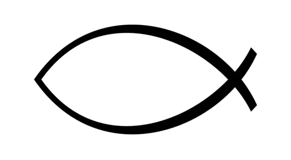 Symbol ryby, znak wczesnych chrześcijan, symbol wiary w Chrystusa.