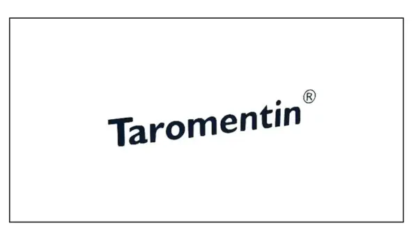Napis Taromentin z symbolem ® na białym tle.