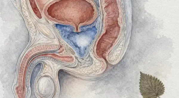 Ilustracja anatomiczna męskiego układu rozrodczego i moczowego. Zwraca uwagę na pęcherz, cewkę moczową i jądra. Jaki wynik psa jest niepokojący?
