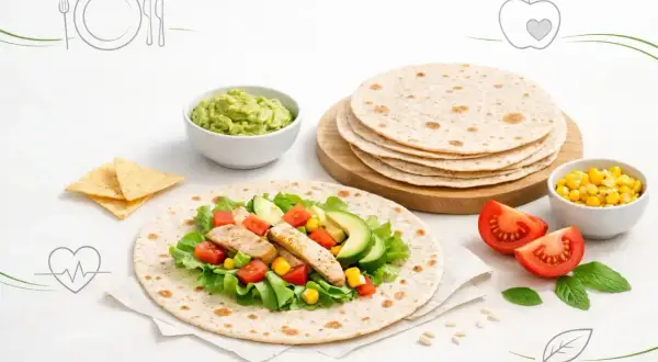 Zdrowa tortilla z kurczakiem, awokado i warzywami. Niskie tortilla kcal, idealna na lekki posiłek.