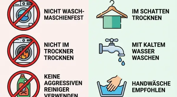 So waschen Sie Ihren Anzug richtig: Nicht in der Maschine, nicht im Trockner, keine aggressiven Reiniger. Handwäsche mit kaltem Wasser und Schatten-Trocknung empfohlen.