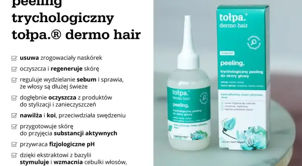 Peeling trychologiczny Tołpa dermo hair do skóry głowy przetłuszczającej się. Oczyszcza, regeneruje i reguluje sebum, zapewniając dłużej świeże włosy.