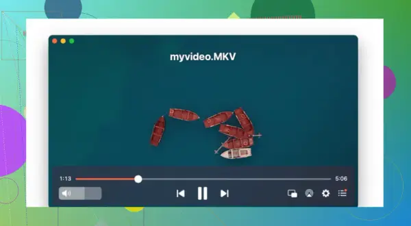 A video player shows a cluster of small boats on the water, playing a file named "myvideo.MKV".