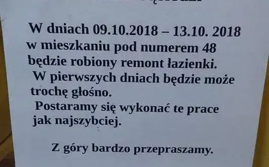 Do której można robić remont w bloku, aby nie przeszkadzać sąsiadom?